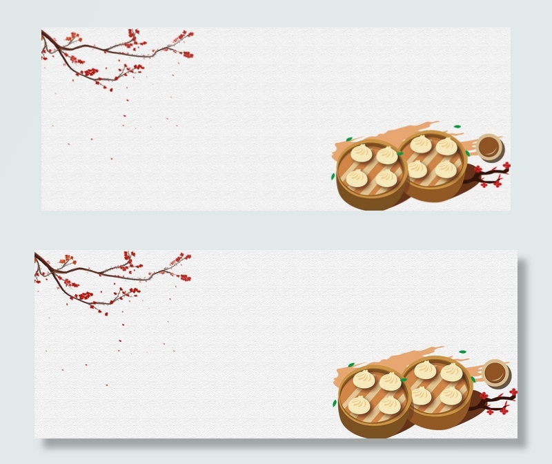 浅色古风美食小笼包食品电商banner(1920*750px 	       )psd模版下载
