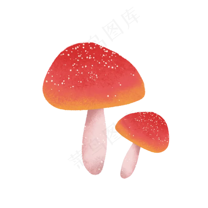红色的蘑菇(2000X2000(DPI:300))psd模版下载
