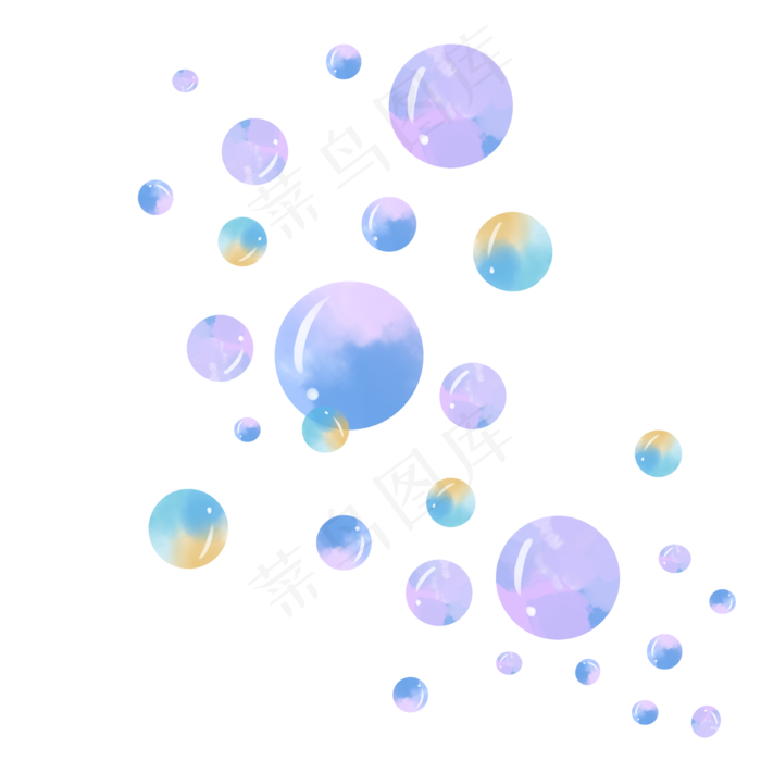 六一儿童节水彩夏天气泡手绘(2000X2000(DPI:300))psd模版下载