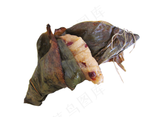 打开的红豆粽子