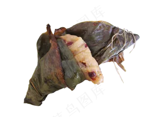 打开的红豆粽子