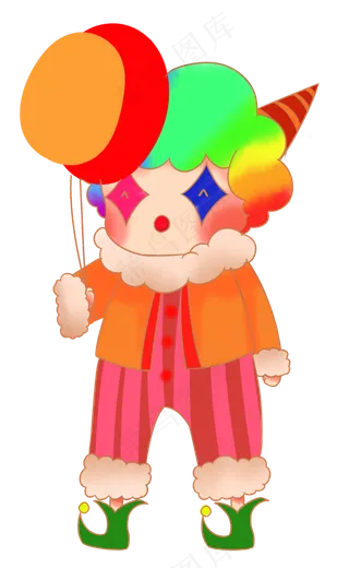 拿着气球的愚人节小丑,免抠元素