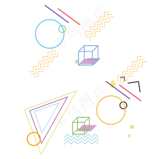 小清新孟菲斯矢量图片