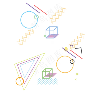 小清新孟菲斯矢量图片