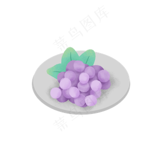 一盘紫色的葡萄