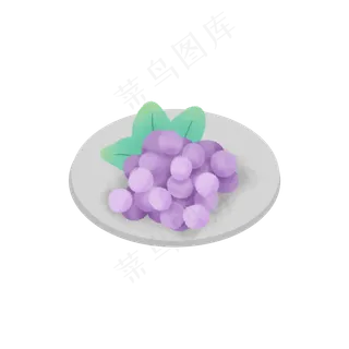 一盘紫色的葡萄