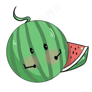 绿色创意西瓜美食元素