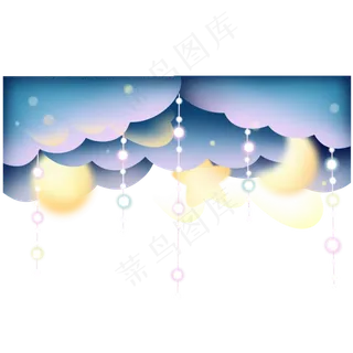 剪纸风星空边框,免抠元素