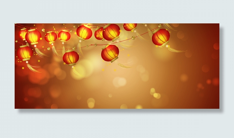 简约春节灯笼节日庆祝背景