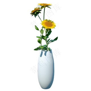 C4D植物类仿真向日葵,免抠元素