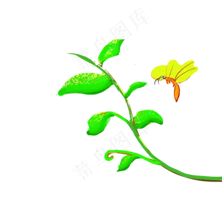 黄色飞行的蝴蝶插图