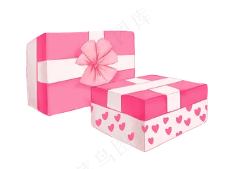粉红情人节礼物盒,免抠元素
