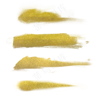 金色金粉笔刷笔触
