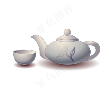 中国风卡通茶壶