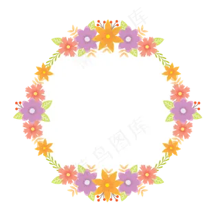 夏至夏天夏季花环免扣素材