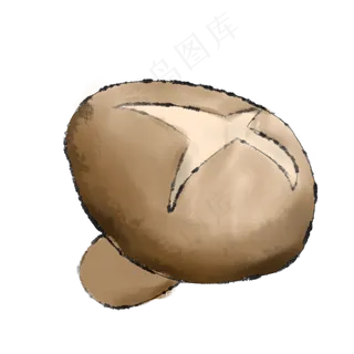 新鲜香菇手绘装饰图案