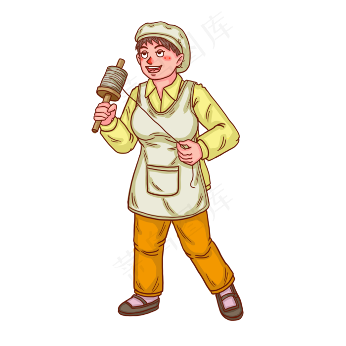 五一劳动节人物女纺织工人(3000X3000(DPI:300))psd模版下载