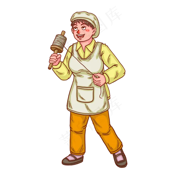 五一劳动节人物女纺织工人(3000X3000(DPI:300))psd模版下载