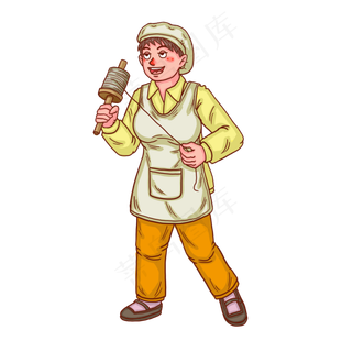 五一劳动节人物女纺织工人