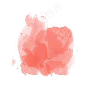 红色水彩晕染涂鸦元素