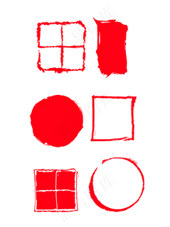 印章红色印章元素可商用