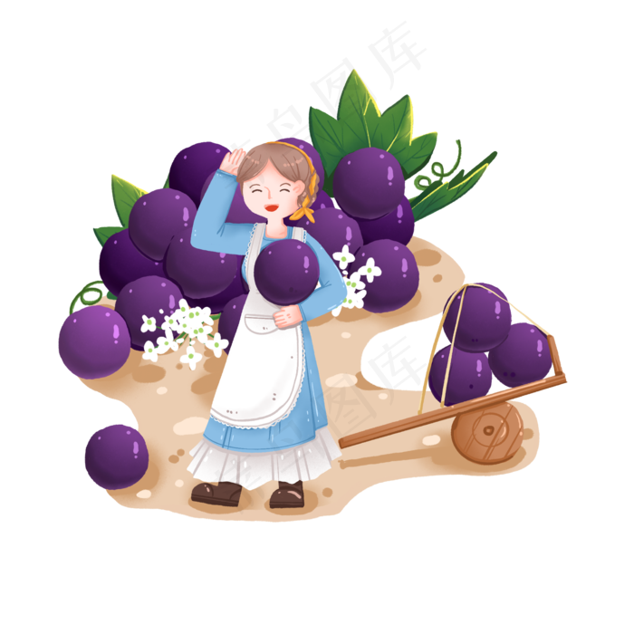 趣味应季水果之秋季葡萄和搬运的