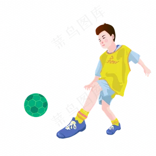 矢量踢足球的小男孩