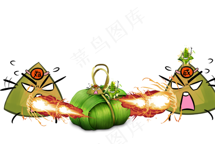 搞笑漫画版粽子喷火图