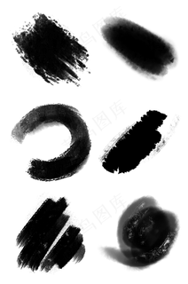 水墨笔刷黑色毛笔淡墨黑墨黑色粗