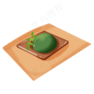 卡通清明节青团传统美食