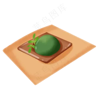 卡通清明节青团传统美食