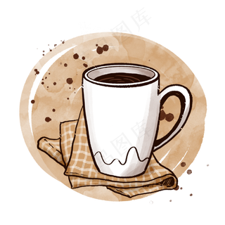 白色马克杯和咖啡PNG免抠素材