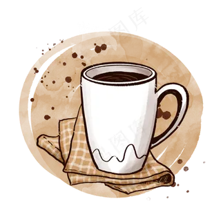 白色马克杯和咖啡PNG免抠素材