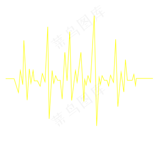 黄色的心动电波拼频率,免抠元素