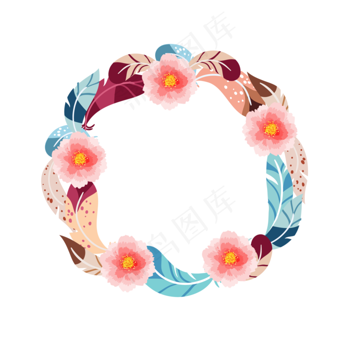 夏季夏天夏至美丽花环免扣素材(2953X2220(DPI:300))ai矢量模版下载