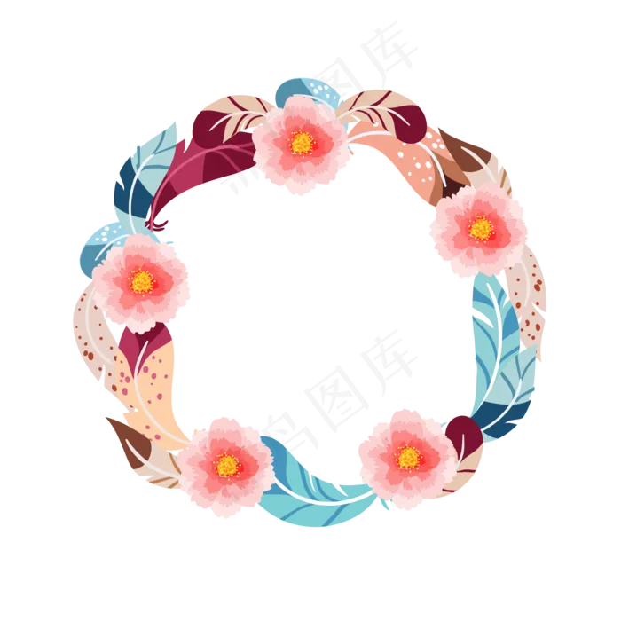 夏季夏天夏至美丽花环免扣素材(2953X2220(DPI:300))ai矢量模版下载