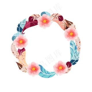 夏季夏天夏至美丽花环免扣素材 夏季夏天夏至美丽花环免扣素材