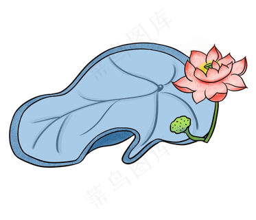 蓝色荷塘装饰边框