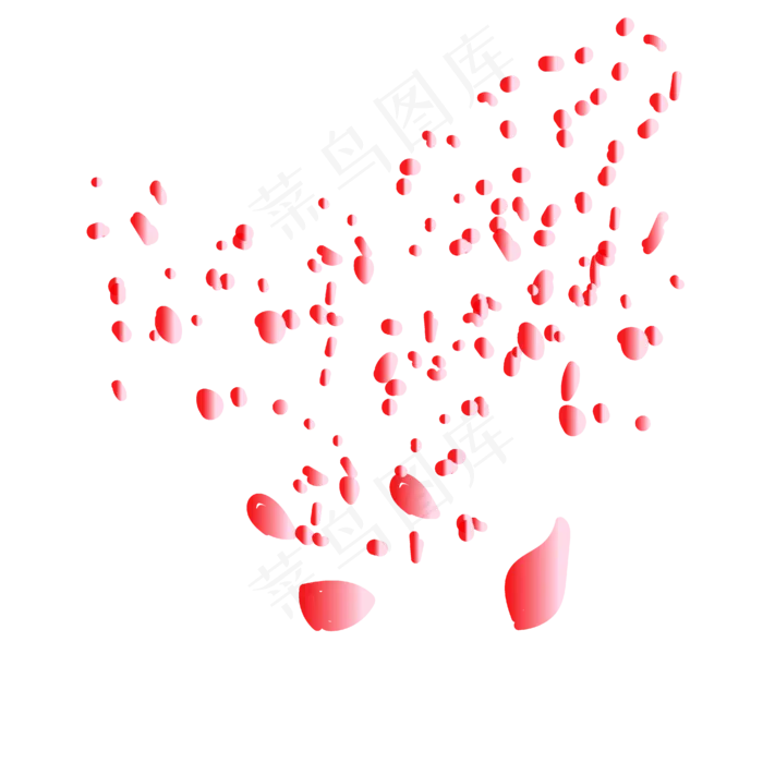 红色玫瑰花瓣效果元素(4167*4167px 300 dpi )ai矢量模版下载