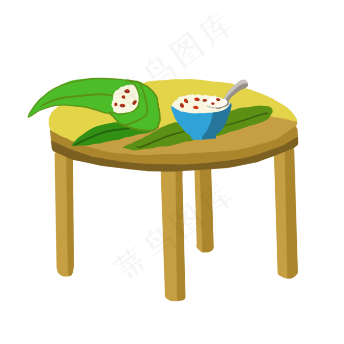 端午节包粽子插画