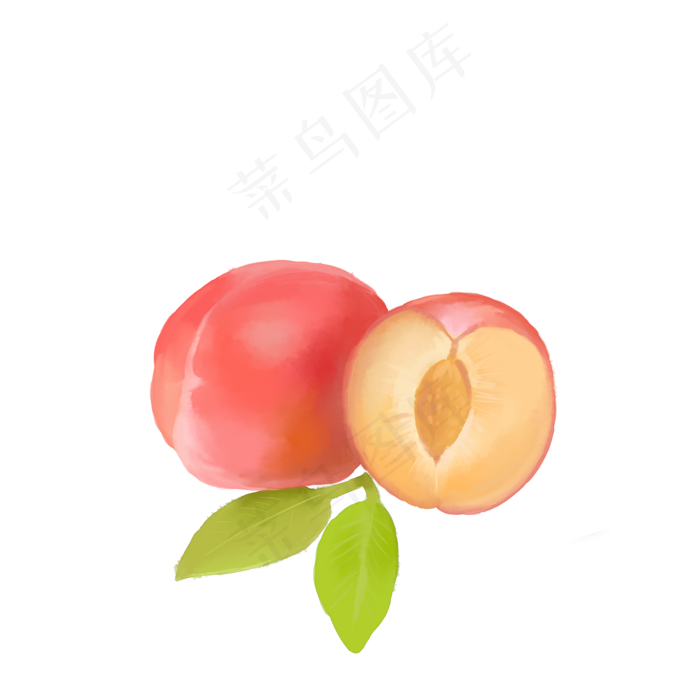 水彩风红色李子