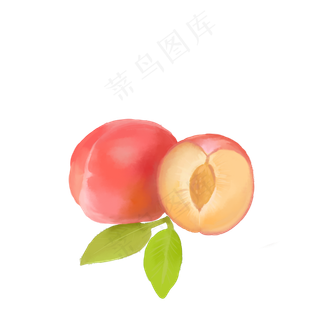 水彩风红色李子