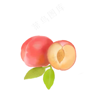 水彩风红色李子