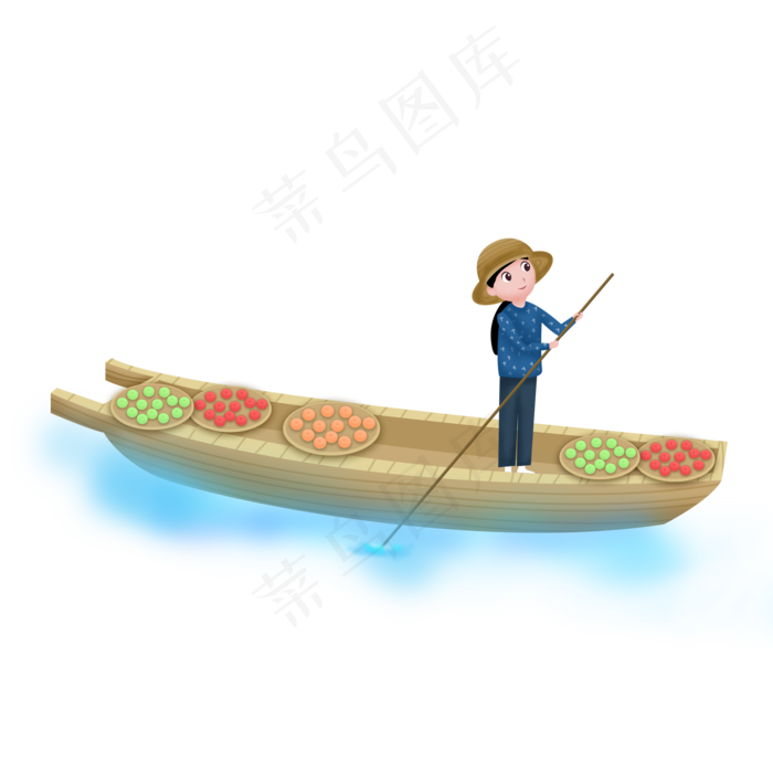 长假出游假期旅游划船女孩做生意