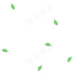 绿色茶叶树叶漂浮叶子,免抠元素