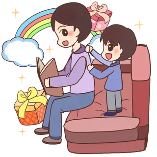 儿子帮父亲捶背