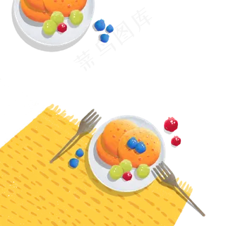 下午茶早午餐餐桌装饰,免抠元素