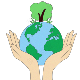 世界地球日手捧地球装饰图案