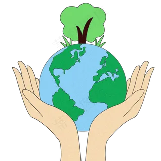 世界地球日手捧地球装饰图案