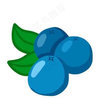 三个新鲜的蓝莓水果